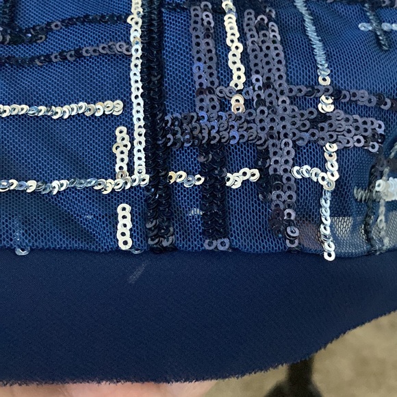 Vince Camuto Navy Color Sequins Dress Size 6 - Picture 6 of 10